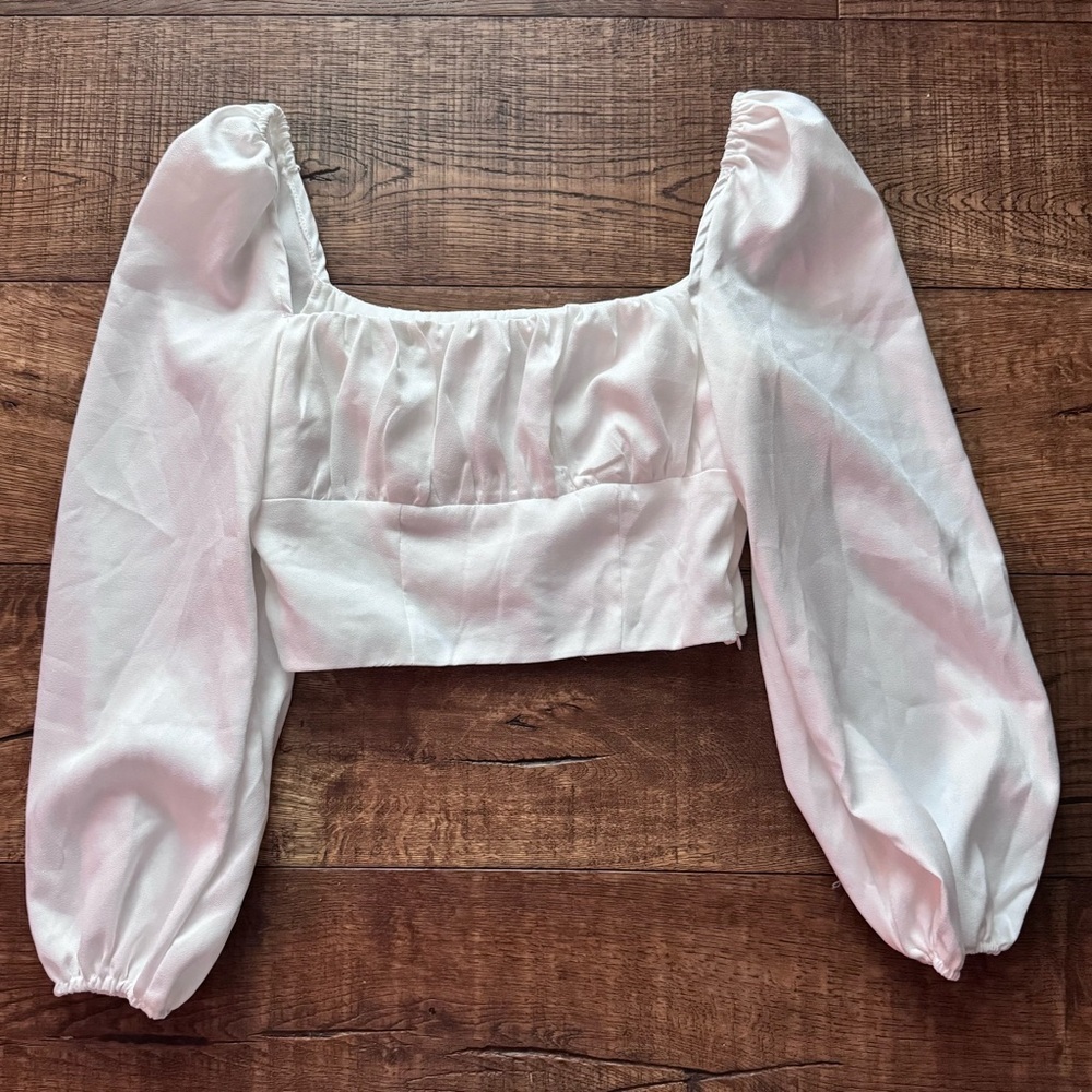 Princess Polly Ariah Long Sleeve Top in white sz 8 - Picture 2 of 9